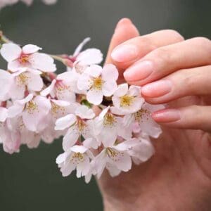 A person holding flowers in their hands